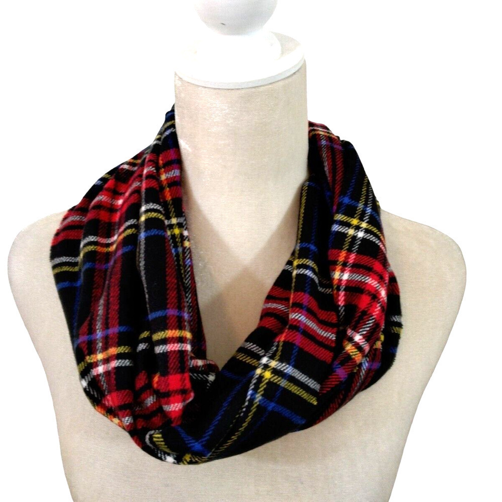 Cashmere Feel Italy Design Womens Scarf Plaid w/ Fringe Unisex Warm Soft Wrap - Picture 5 of 5